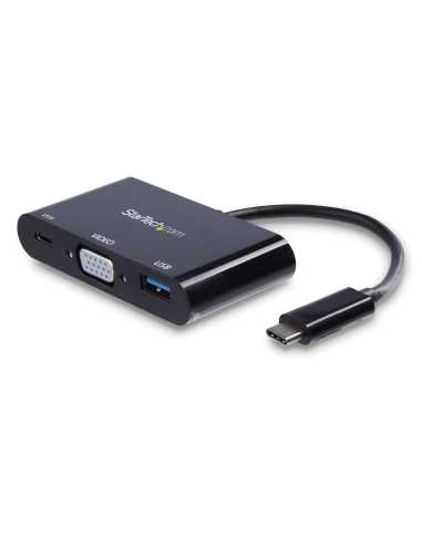 StarTech.com Adaptador Multifunción USB-C a VGA con Entrega de Potencia (Power Delivery) y Puerto USB-A