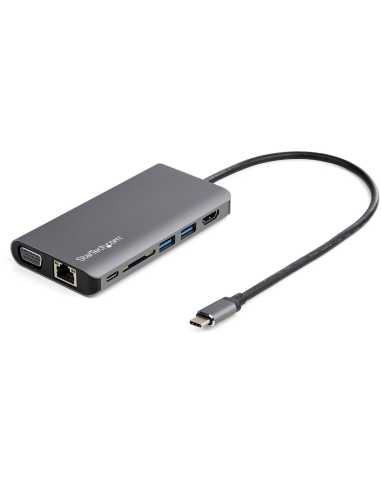 StarTech.com USB-C Multiport Adapter - USB-C Mini Reisedock mit 4K HDMI oder 1080p VGA - 3x USB 3.0-Hub, SD, GbE, Audio, 100W