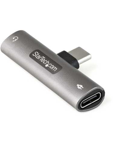 StarTech.com USB-C Audio- & Ladeadapter - USB-C Audio Adapter mit 3,5mm-TRRS-Kopfhörer- Headset-Buchse und 60W USB-Typ-C