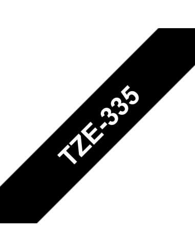 Brother TZE-335 Etiketten erstellendes Band Weiss auf Schwarz TZ