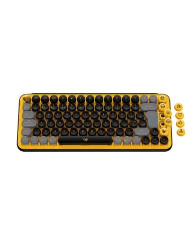 Logitech POP Keys Wireless Mechanical Keyboard With Emoji Keys teclado Universal RF Wireless + Bluetooth AZERTY Francés Negro,