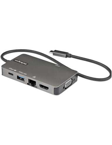 StarTech.com USB-C Multiport Adapter - USB-C auf 4K 30Hz HDMI oder 1080p VGA - USB Typ-C Mini Dock mit 100W Power Delivery