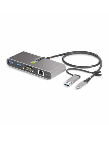 StarTech.com Hub Ladrón USB-C de 2 Puertos USB-A de 5Gbps con Red RJ45 Ethernet Gigabit y Puerto Serie DB9 RS232 FTDI -