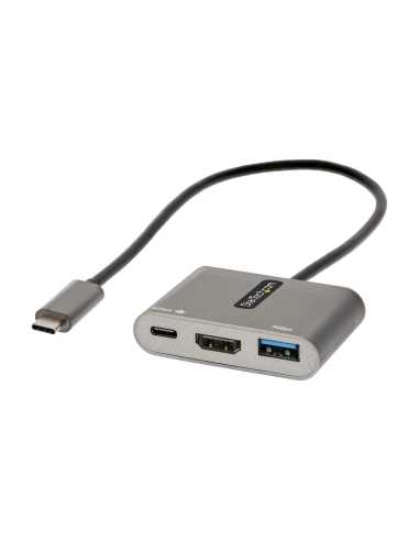 StarTech.com USB-C Multiport Adapter, USB-C auf HDMI 4K Anschluss, 100W PD, USB 3.0 Hub 5Gbit s (1xTyp-C  1xA), USB-C zu HDMI
