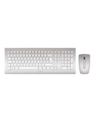 CHERRY DW 8000 Tastatur Maus enthalten Universal RF Wireless QWERTY US Englisch Silber, Weiß