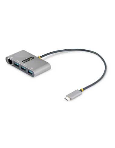 StarTech.com Hub Adaptador USB-C con Ethernet de 3 Puertos USB-A - Red Ethernet Gigabit RJ45 - USB 3.0 5Gbps - Alimentado por