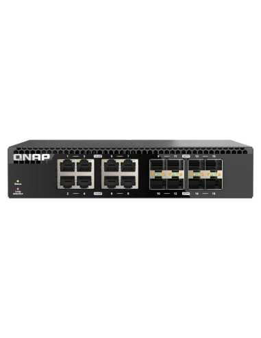 QNAP QSW-3216R-8S8T Netzwerk-Switch Unmanaged L2 10G Ethernet (100 1000 10000) Schwarz