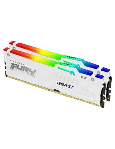Kingston Technology FURY Beast 32 GB 6000 MT s DDR5 CL36 DIMM (2er-Kit) White RGB EXPO
