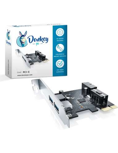 Donkey pc Tarjeta de extensión USB 3.0 de 19 Pines de Interfaz Frontal PCI-e a 2 Puertos USB 3.0 de la Tarjeta de extensión.
