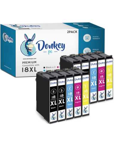 2 x Donkey pc - 18XL Cartuchos de Tinta para Epson Expression Home