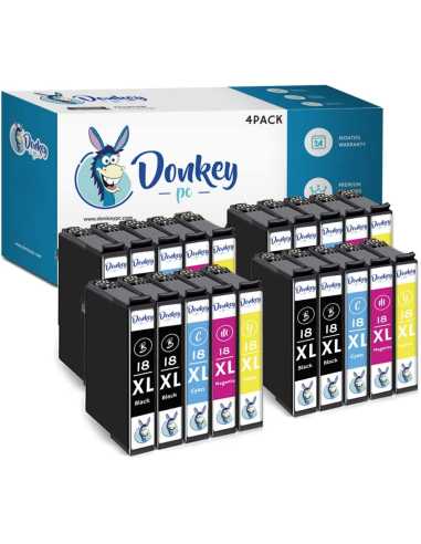 DONKEY PC – 4 Pack 18XL Tintenpatronen für Epson 18 XL