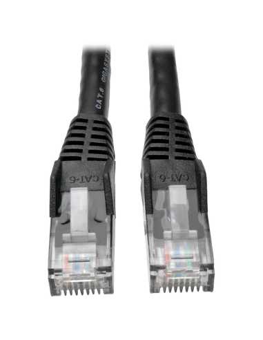 Tripp Lite N201-050-BK Cat6-Gigabit-Ethernet-Kabel (UTP) hakenlos, anvulkanisiert (RJ45 Stecker Stecker), Schwarz, 15,24 m