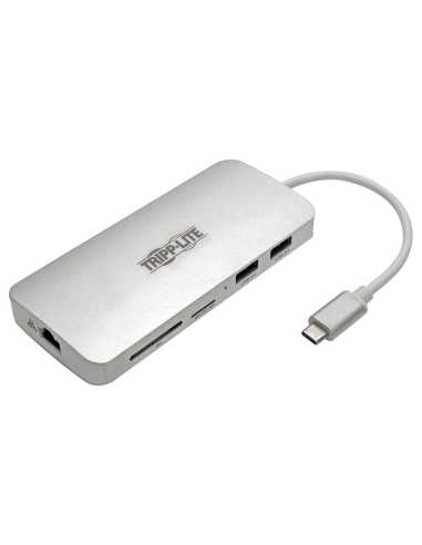 Tripp Lite U442-DOCK11-S USB-C-Dock - 4K HDMI, USB 3.2 Gen 1, USB-A-Hub, GbE, Speicherkarte, 60 W PD-Aufladung