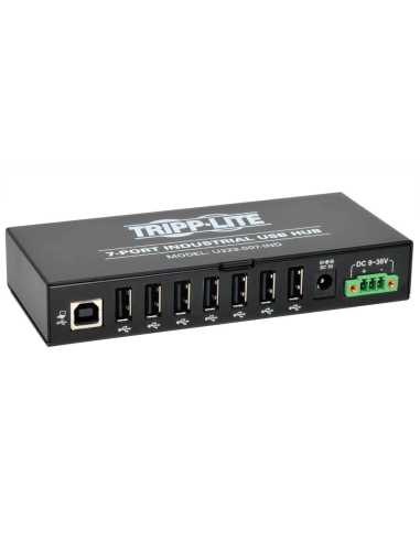 Tripp Lite U223-007-IND 7-Anschluss, industrietauglicher USB 2.0-Hub – 215 kV ESD-Festigkeit, Metallgehäuse, montierbar