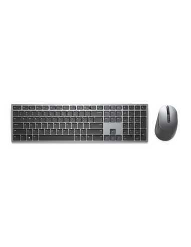 DELL KM7321W Tastatur Maus enthalten RF Wireless + Bluetooth AZERTY Französisch Grau, Titan