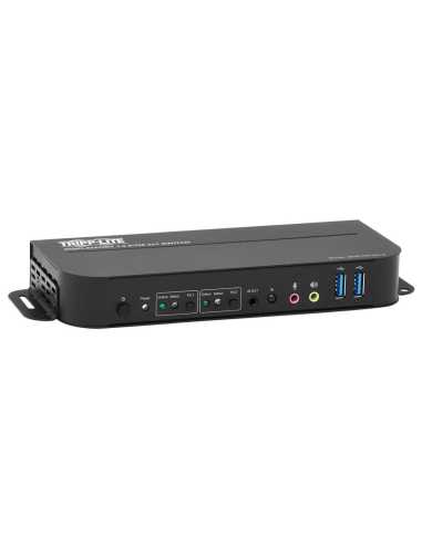 Tripp Lite B005-DPUA2-K KVM DisplayPort   USB de 2 Puertos - 4K 60 Hz, HDR, HDCP 2.2, IR, DP 1.4, Compartido de USB, Cables USB