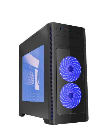 Gembird ATX case Fornax 1000B - blue led fans, USB 3.0 Midi Tower Schwarz