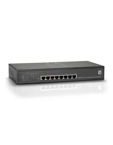 LevelOne GEP-0812W90 Netzwerk-Switch Gigabit Ethernet (10 100 1000) Power over Ethernet (PoE) Grau