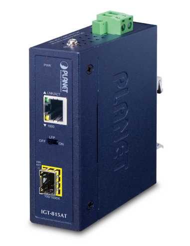 PLANET IGT-815AT Netzwerk Medienkonverter 1000 Mbit s Multi-Modus, Einzelmodus Blau