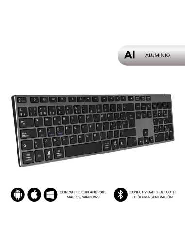 SUBBLIM SUB-KB-3ADE301 Tastatur Bluetooth QWERTY Spanisch Schwarz, Grau