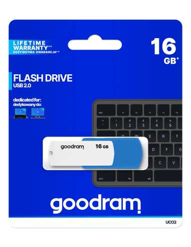 Goodram UCO2 USB-Stick 16 GB USB Typ-A 2.0 Blau, Weiß