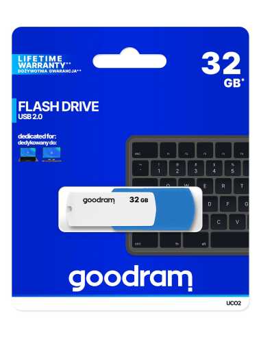 Goodram UCO2 USB-Stick 32 GB USB Typ-A 2.0 Blau, Weiß