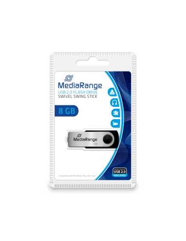 MediaRange MR908 USB-Stick 8 GB USB Type-A   Micro-USB 2.0 Schwarz, Silber