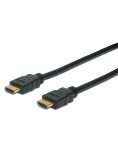 Digitus HDMI High Speed Anschlusskabel, Typ A St St, 5.0m, m Ethernet, Full HD 60p, gold, sw