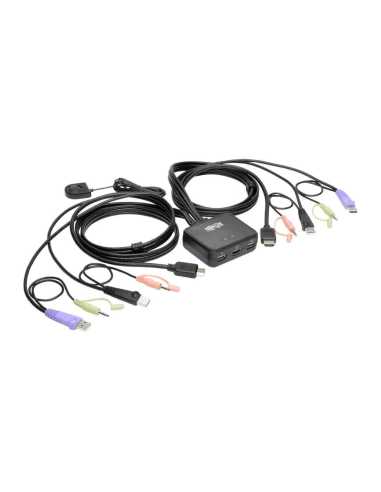 Tripp Lite B032-HUA2 KVM con Cables USB   HD de 2 Puertos con audio y video, Cables y USB para Compartir Periféricos
