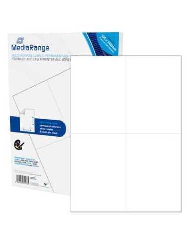 MediaRange MRINK143 etiqueta autoadhesiva Permanente Blanco 200 pieza(s)