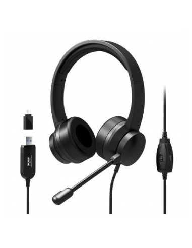 Port Designs 901605 Kopfhörer & Headset Kabelgebunden Kopfband USB Typ-A Schwarz