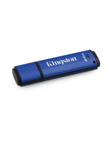 Kingston Technology DataTraveler Vault Privacy 3.0 64GB USB-Stick USB Typ-A 3.2 Gen 1 (3.1 Gen 1) Blau