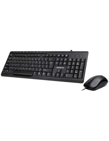 Gigabyte KM6300 Tastatur Maus enthalten USB Schwarz