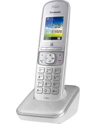 Panasonic KX-TGH710 DECT-Telefon Anrufer-Identifikation Perleffekt, Silber