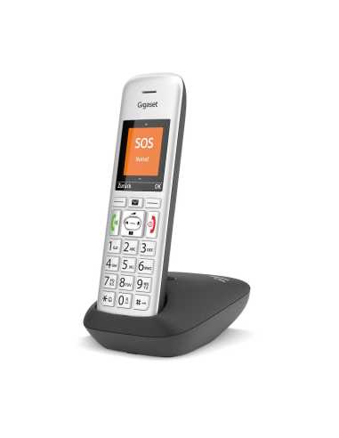 Gigaset E390 Analoges DECT-Telefon Anrufer-Identifikation Schwarz, Silber