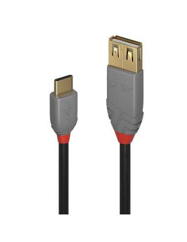 Lindy 36897 cable USB 0,15 m USB 2.0 USB A USB C Negro, Gris