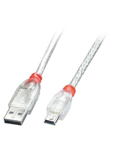 Lindy 41784 cable USB 3 m USB 2.0 USB A Mini-USB B Transparente