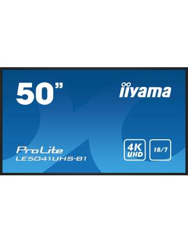 iiyama LE5041UHS-B1 Signage-Display Digital Signage Flachbildschirm 125,7 cm (49.5") LCD 350 cd m² 4K Ultra HD Schwarz 18 7