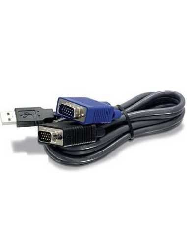 Trendnet 2.8m USB VGA KVM Tastatur Video Maus (KVM)-Kabel Schwarz 2,8 m