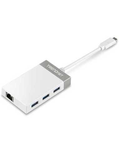Trendnet TUC-ETGH3 laptop-dockingstation & portreplikator USB 3.2 Gen 1 (3.1 Gen 1) Type-C Grau, Weiß