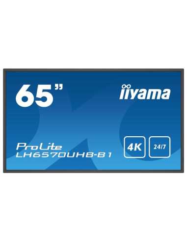 iiyama LH6570UHB-B1 Signage-Display Digital Signage Flachbildschirm 163,8 cm (64.5") VA 700 cd m² 4K Ultra HD Schwarz
