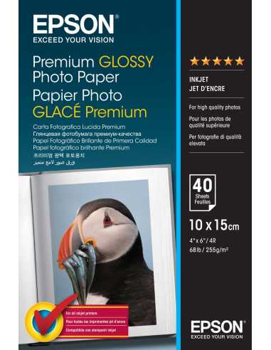 Epson Premium Glossy Photo Paper - 10x15cm - 40 Blätter