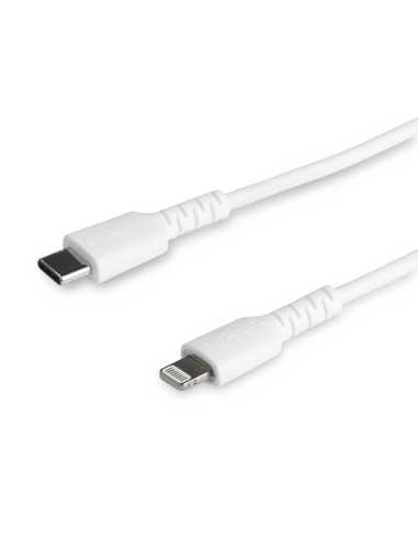 StarTech.com Cable Resistente USB-C a Lightning de 1 m Blanco - Cable de Sincronización y Carga USB Tipo C a Lightning con