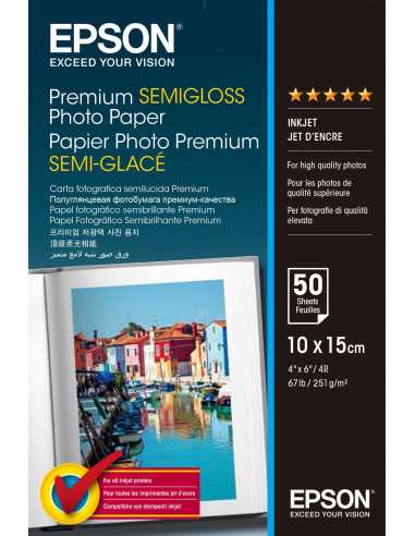 Epson Premium Semi-Gloss Photo Paper - 10x15cm - 50 Blätter