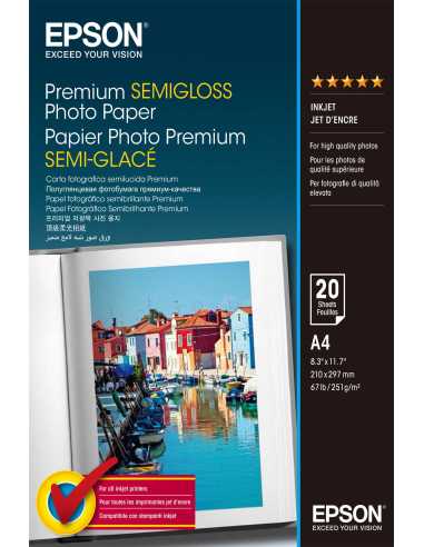 Epson Premium Semi-Gloss Photo Paper - A4 - 20 Blätter
