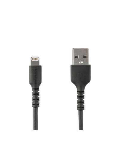 StarTech.com 2m strapazierfähiges schwarzes USB-A auf Lightning-Kabel - Hochbelastbare, robuste Aramidfaser - USB Typ-A auf