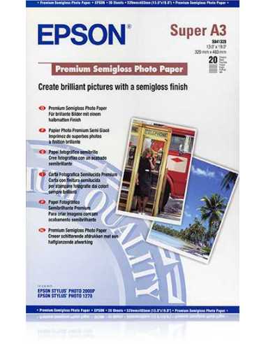 Epson Premium Semigloss Photo Paper, DIN A3+, 250 g m², 20 Blatt