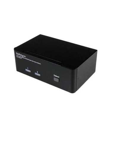 StarTech.com 2 Port Dual DisplayPort USB KVM Switch mit Audio - DisplayPort Desktop KVM Umschalter