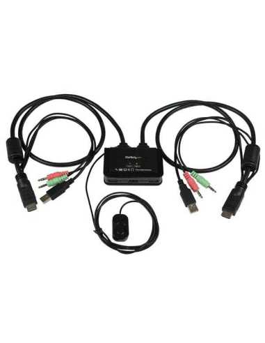 StarTech.com 2 Port USB HDMI KVM Switch mit Audio - Desktop Umschalter USB Powered - 1920x1200