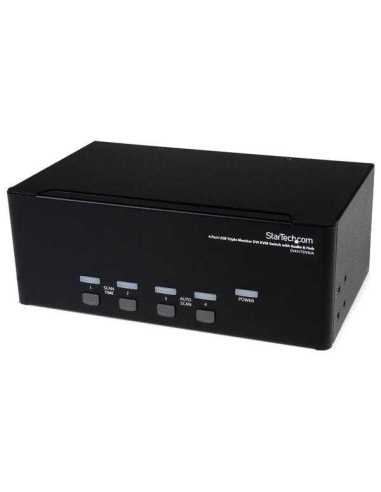 StarTech.com 4 Port Dreifach Monitor DVI USB KVM Switch mit Audio und USB 2.0 Hub